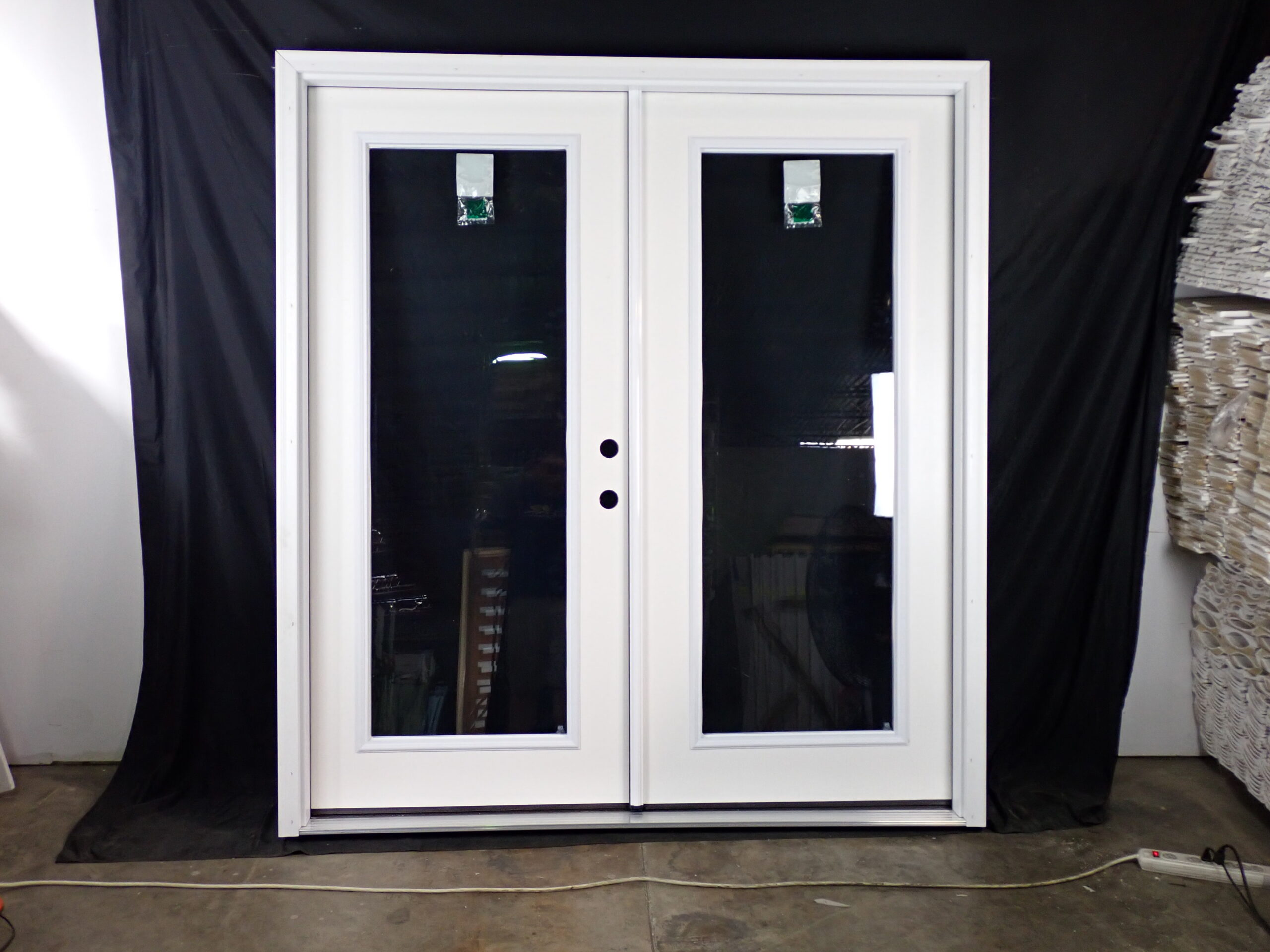 6 ft Fiberglass Full Lite Patio Double Door with No Rot